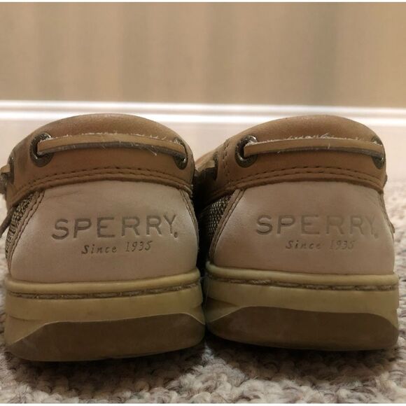 Sperry Sz 7M Women's Angelfish Leather Boat Shoe Linen Oat 9102047 - Picture 3 of 8